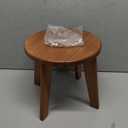 Wooden Step Stools for Kids,Small Portable Wood Stepping Stools Bamboo Shower Stool for Adults Sturdy Non-Slip Bench 300 lbs in Office Bathroom Kitchen Plant Stand 10inch (Round) (11.22x11.22x10.04, Walnut)