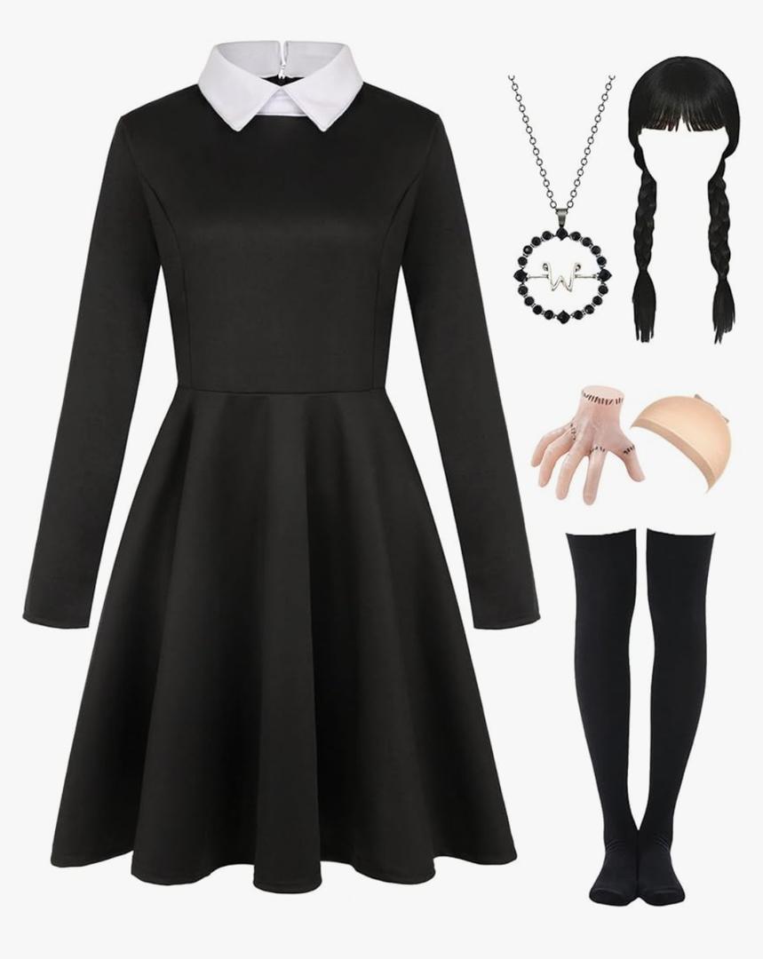 Adult Halloween Costume Women Black Dress for Family Party, M