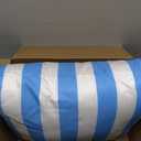 Outdoor Deep Seat Cushion Set, Weatherproof and Fade-Resistant Patio Chair Cushions, 24x24x4 in,, with Non-Slip and Outdoor Cushions, Suitable Chairs and loveseats (Blue and White Stripes), Queen