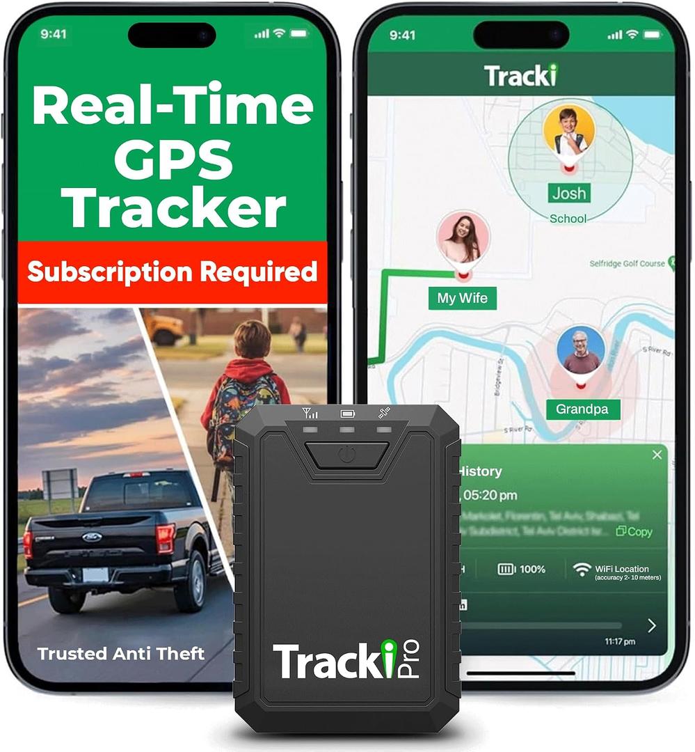 Tracki Pro GPS Tracker for Vehicles Magnetic Waterproof 4G LTE Car Tracker, Long-Life Battery Up to 7 Months, Unlimited Distance, Smart Alerts, Hidden Tracking Device (Subscription Required)