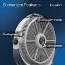 Lasko Wind Machine Fan, Air Circulator Fan with 3 Speeds, 20" Model 3300, Gray