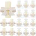 Conelist 12 Set Baptism Candle Cirios Pascual Catolico Catholic First Communion Candles with Bows and Crosses Church Prayer Gifts for First Communion Baby Christening Party Favor, 4.53 x 1.57 Inch