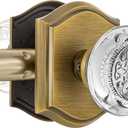 Crystal Door Knobs Interior, Vintage Passage Glass Antique Brass Door Knobs for Hall Closet, 1 Pack