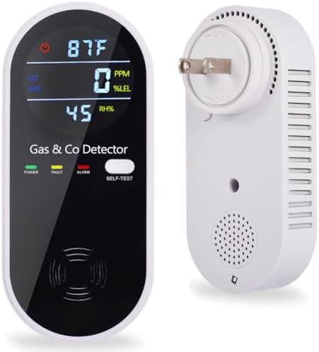 Combination Gas & Carbon Monoxide Detector Plug in Wall, WESHLGD Portable Natural Gas and Carbon Monoxide Detector for Travel, 4 in 1 CO and Gas Detector with Temperature Humidity Display - 1Pack Combination Gas & Carbon Monoxide Detector Plug in Wall, WESHLGD Portable Natural Gas and Carbon Monoxide Detector for Travel, 4 in 1 CO and Gas Detector with Temperature Humidity Display - 1Pack