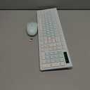 Wireless Keyboard and Mouse Combo, Full-Sized Wireless Keyboard and Adjustable DPI Mouse, 2.4GHz USB Receiver, Keyboard and Mouse for PC, Windows, Desktop, Laptop (Mint Green and White)