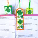 Winlyn 24 Sets St. Patrick's Day Decorations DIY 3D Shamrock Bookmark Craft Kits Blank Foam Bookmarks Lucky Shamrock Four Leaf Clover Stickers for Kids Reading Gifts Classroom Activities Art Projects