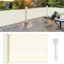 LOVE STORY Balcony Privacy Screen, 3'x16' Beige Deck Shield Screen Fence Cover (HDPE),UV Protection and Weather-Resistant,3 FT Height for Deck, Patio, Backyard, Outdoor Pool, Porch, Railing