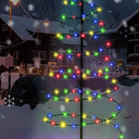 Outdoor Christmas Decorations, 1 Pack 29'' Spiral Solar Christmas Tree Lights, 8 Modes Solar Pathway Lights, Waterpoof Light up Prelit Xmas Tree for Garden Patio Yard Walkway Driveway Multicolor