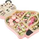 Stephen Joseph, Jewelry Making Kit for Girls Ages 3–8, Wooden Beads, DIY Bracelet Necklace Kit, Friendship Bracelet Gift, Arts & Crafts, 125 Beads, Toddler Gift with Reusable Storage Tray, Leopard