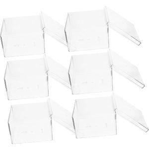 6Pcs Transparent Clear Tiramisu Cake Boxes Dessert Containers for Birthday Parties Cafes and Catering Smooth Surface Square Tiramisu Holders Protect Cookies Pastries