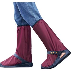 Rain Shoe Covers Waterproof Rain Boot Shoe Cover for Men and Women (Purplish Red, M)