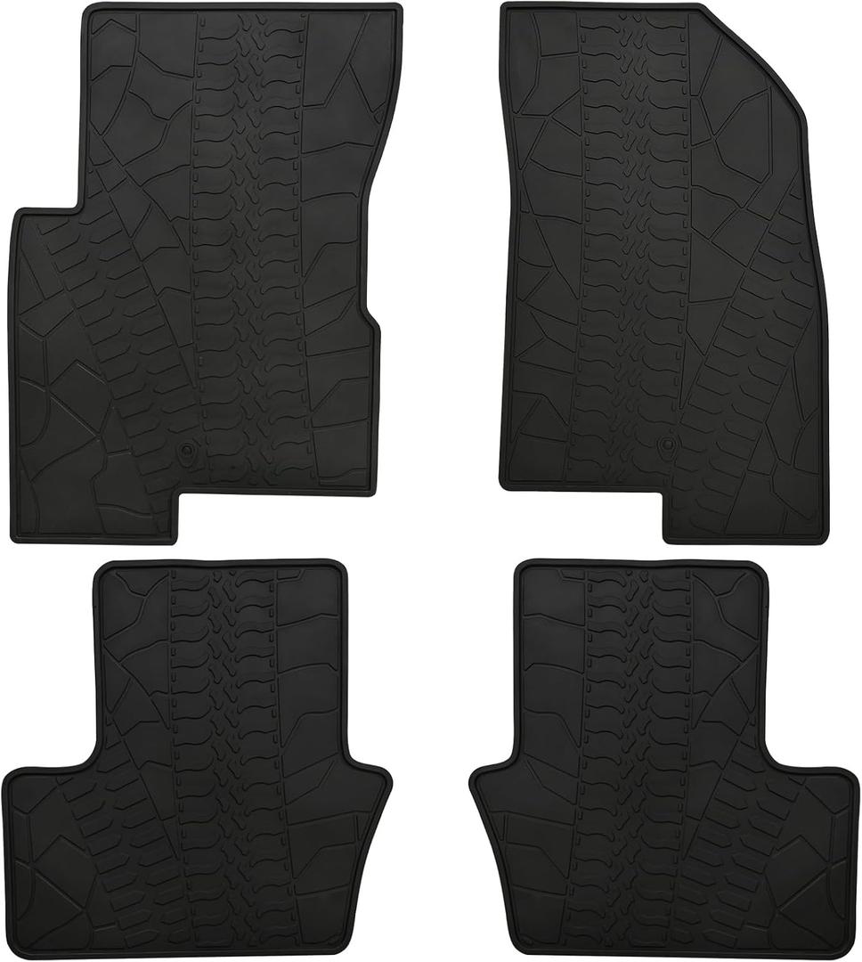 Car Floor Mats Custom Fit Jeep Patriot 2017-2007/Jeep Compass 2007-2016/Dodge Caliber 2007-2012 2008 2009 2010 2011 2012 2013 2014 2015 2016 Odorless All Weather Floor Liners (Black)