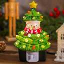 Baquler 6'' Christmas Tree Night Light Plug into Wall Christmas Snowman Tree Cute Night Light for Decorative Home Room, Party Decor, Gifts