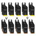 50PCS Multi Tool Blade Kits, Professional Titanium Oscillating Tool Blades for Metal, Wood, Plastic, Curved Edge Oscillating Saw Blades Compatible with Dewalt Milwaukee Ryobi Rockwell Fein