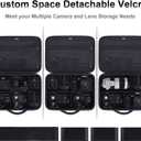 L LTGEM Large Camera Case Compatible with Canon/Sony/Nikon DSLR Mirrorless Camera and Multiple Lens, Hard Travel Carrying Case with 5 Dividers and Shoulder Strap, Gray