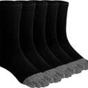 ZAKASA Mens Toe Socks Athletic Running Cushion Five Finger Cotton Crew Socks (9-11, 6681 Black-5 Pairs)