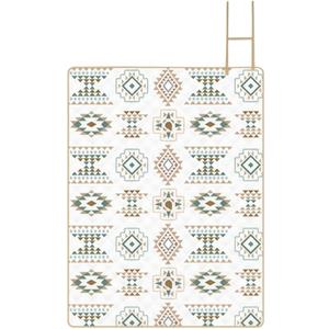 Outdoor Picnic Blanket Foldable Checkered Mat Waterproof for Beach Camping Lawn Park Portable Easy Clean Durable Sandproof (White) 80"x80"
