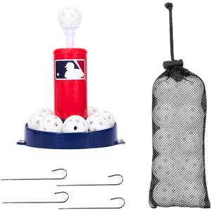 Franklin Sports MLB Micro Tee Trainer Kids Baseball Batting Trainer with Pop-Up Pitching Machine, 10 Durable Balls, Drill Card & Bag Youth Hitting Practice Set for Backyard Training