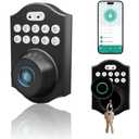 UMIKSMART Fingerprint Smart Door Lock with Keyless Entry, Keypad Door Lock, Tuya App Control, Auto Lock, Easy DlY Installation, Smart Deadbolt for Home, Apartment, Airbnb (Black)