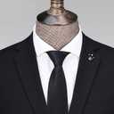 6 x Classic Mens Solid Ties Formal Neck Tie for Business Wedding Interview Office Wear (Black, M)