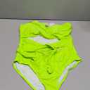 Viottiset Women's Bandeau One Piece Swimsuit Strapless Tie High Cut Out Bathing Suit XL