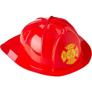 Dress-Up-America Firefighter Helmet - Fireman's Hat for Kids - Firefighter Costume Accessory - One Size Fits Most (Red)