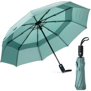 Mr. Pen Automatic Travel Umbrella - Green, Compact, Windproof for Rain