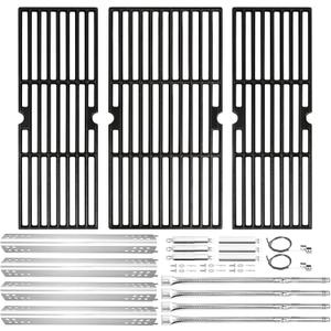 Hisencn Grill Replacement Parts for Charbroil Performance 475 4 Burner 463377319 463376419, 463376319, G470-5200-W1 Burner, G470-0004-W1A Heat Plates and Cooking Grates