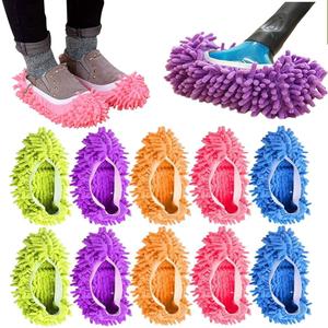 Dust Mop Slippers  Gray One Size 4 Pack