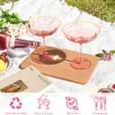 12 PCS Plastic Coupe Glasses 9 oz Pink Detachable Gold Rim Martini Glass Espresso Champagne Cocktail Cups Disposable Vintage Margarita Glassware for Birthday Baby Shower Wedding