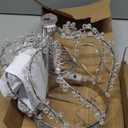 LAWOHO Christmas Tree Topper Star, Jeweled Crown with 60 Warm White LED USB Lighted Tree Topper, Xmas Tree Decor with Remote Control 8 Lighting Mode, Timer, Dimmer for Christmas Tree Ornament, Silver