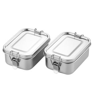 Small Stainless Steel Food Storage Containers Set | Reusable Metal Lunch Snack Boxes Food Prep Container with Lids Freezer & Dishwasher Safe | 550 ml | BPA-Free Plastic-Free