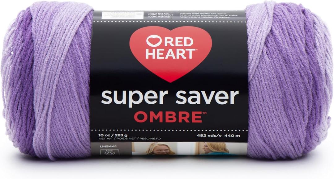Red Heart - E305.3969 RED HEART Super Saver Ombre Yarn, 10 oz, VIOLET