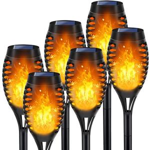 LNRYY Outdoor Solar Lights, 6Pack Solar Torch Light with Flickering Flame, Solar Garden Lights Waterproof for Outdoor Decorations, Flame Torches for Outside, Outdoor Lighting for Pathway Yard Decor (Orange)