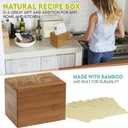 Oceanstar Bamboo Recipe Box with Divider, Natural, 6.80" W x 4.90" D x 5.10" H