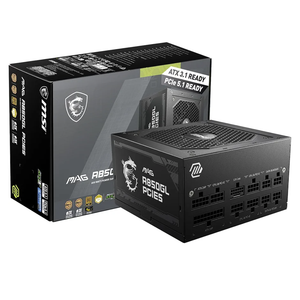 MSI MAG A850GL PCIE5, Fully Modular Compact Gaming 850W Power Supply, 80+ Gold, ATX 3.1 & PCIe 5.1 Ready, Native Dual-Color 12V-2x6 Cable