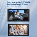 Artman Baby Car Camera for 2 Kids, IPS Touch Screen Baby Car Monitor with 7.2'' HD 1440P,Dual IR Night Vision Cameras, Easy No-Damage Install Ideal Car Seat Monitor for Parents and Pet Owners