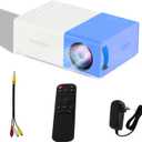 Video Projectors Mini Projector for Cartoon, Kids Gift, Smart Movie Projector for Home Theater/Outdoor, Compatible with HDMI, USB, Audio, TF Card, AV and Remote ControlBlue)