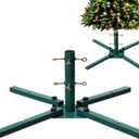FLY HAWK Christmas Tree Stand, 2.28 Foldable Artificial Christmas Tree Metal Ornament Holder Universal Model Adjustable Umbrella Stand Artificial Christmas Tree for Pine SprucePoplar green