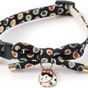 Necoichi Zen Hariko Charm Cat Collar (Black)