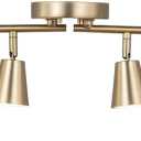 8 Light LED Track Lighting Kit, Matte Brass Adjustable with Moden Flush Mount Ceiling Spotlight,GU10 Socket Bulbs,Flexible Foldable Arms for Kitchen,Dining,Living Room, Bedroom