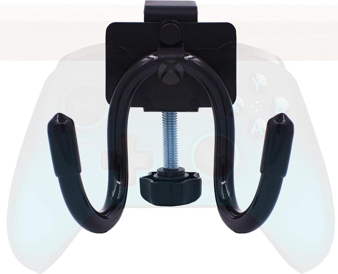 YYST Desk Mount Game Controller Holder Clamp On Hanger Holder Storage Rack Compatible with PS3/PS4/PS5/Xbox 360/Xbox One/S/X/Elite/Series S/Series X Controller, Pro Controller (1)