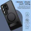 Magnetic for Samsung Galaxy S26 Ultra Case with Stand and Screen Protector & Camera Protector,Galaxy S 26 Ultra Case Compatible with MagSafe,Matte Translucent Shockproof Slimi Phone Case -Black