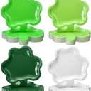 Havawish 60 Pcs Paper Plates Shamrock Shaped Disposable Plates Gradient Green White Lucky Clover Dinner Plates 9 x 9 Inch for Party Supplies Table Decorations