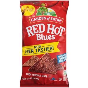 12 Pack of Garden of Eatin' Corn Tortilla Chips, Red Hot Blues, 1 lb bag (BBD: 10/10/25)