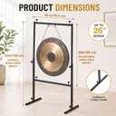 Shimeyao Metal Gong Stand with Adjustable Compact Frame, Fit up to 26" Gong