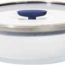 Anyday 7-Cup Glass Microwave Steamer for Vegetables  BPA-Free Glass Vegetable Steamer Bowl with Vented Lid, Healthy Microwave Cooking Container for Broccoli, Veggies, Meal Prep (Frosted Blueberry)