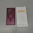 LEKEVO Magnetic for Samsung Galaxy S22 Ultra Case [Compatible with MagSafe][Built-in Camera Lens Protector] Slim Soft Silicone Bumper Shockproof Metallic Luster Phone Case (Burgundy)