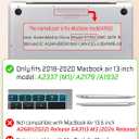 Seorsok Compatible with MacBook Air 13 Inch Case 2022 2021 2020-2018 Release A1932 A2179 M1 A2337,Elegant Leaves Flowers Leather Plastic Hard Shell Case with Keyboard Cover,Green Blooming Floral