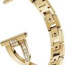 18mm 20mm 22mm Metal Strap Women Bracelet For Garmin Vivoactive 4 4S/Venu 3 3S/2 2S/Plus/SQ Replace WatchBand (Gold)